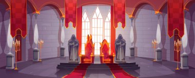 Castle hall with thrones for king and queen vector clipart