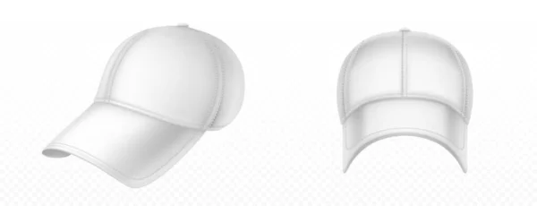 Векторний макет порожньої білої бейсбольної шапки — стоковий вектор