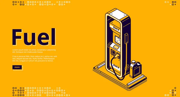 Desembarque isométrico do serviço de abastecimento de combustível e petróleo —  Vetores de Stock