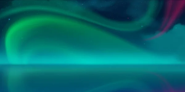 Aurora borealis, північні вогні в нічному небі — стоковий вектор