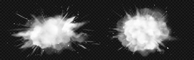 Vector realistic explosion of white powder or snow clipart