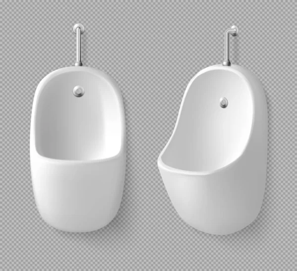 男性トイレ正面図のセラミック壁の便器 — ストックベクタ
