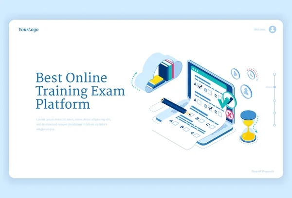 Bästa online utbildning examen plattform banner — Stock vektor