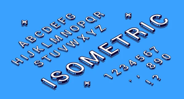Vector isometric typography font — Stock Vector