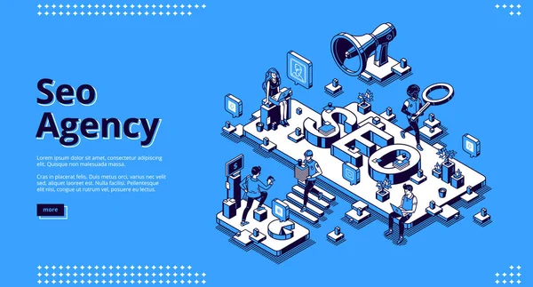 Vector landing page for SEO agency — Stock Vector
