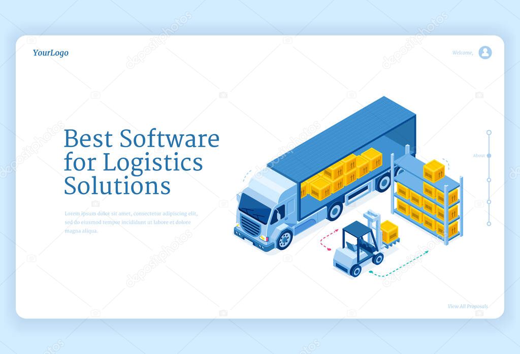 Software for logistics solutions isometric landing