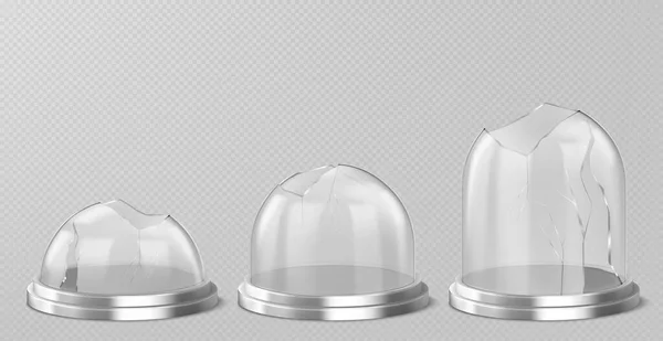 Vector cúpulas de vidrio roto en el podio de plata — Vector de stock