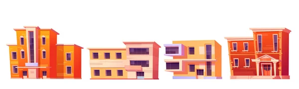 Διάνυσμα σύνολο κινουμένων σχεδίων των κτιρίων της πόλης — Διανυσματικό Αρχείο