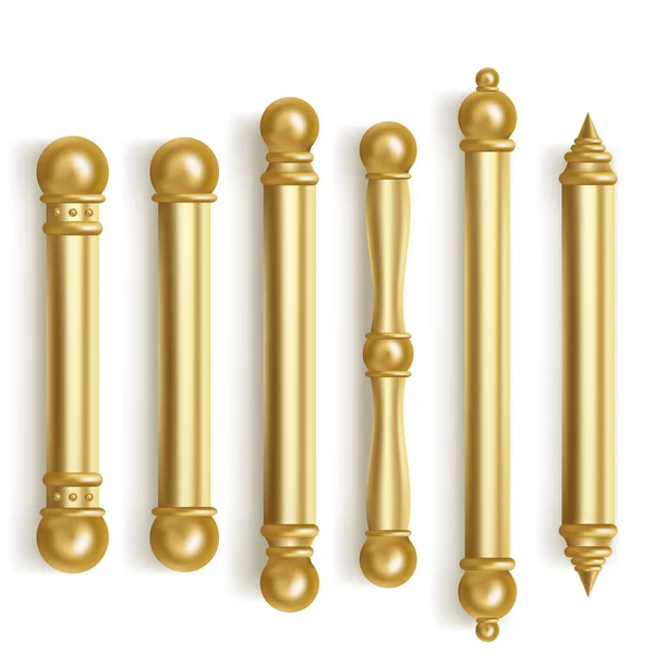 Baroque gold door handles for room interior — Stock Vector