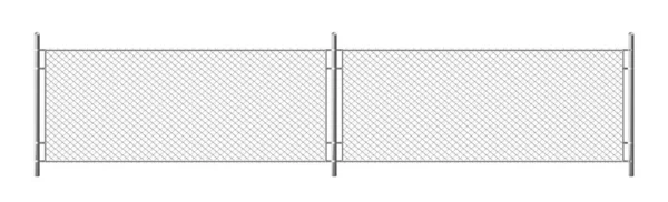 Metal zincir çit, rabitz ızgarasının bir bölümü — Stok Vektör