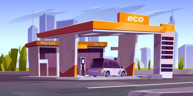 Piyasalı elektrikli araba için şarj istasyonu