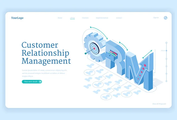Customer relationship management banner — Stock Vector