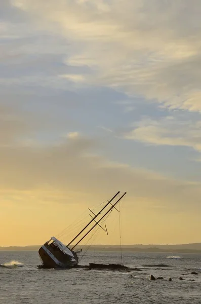 Wreck Sailboat Wrecked Storm — 스톡 사진