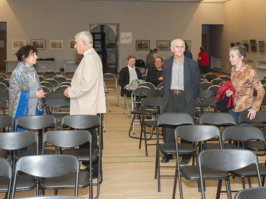 Moskova, Rusya - Ekim, 2018 yaklaşık: Saratov dan performans Retro Caz Orkestrası. Süre sonra konser. Mimar, iç Merkezi ev.