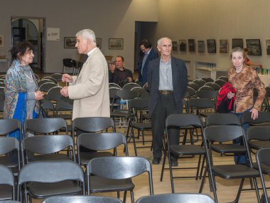 Moskova, Rusya - Ekim, 2018 yaklaşık: Saratov dan performans Retro Caz Orkestrası. Süre sonra konser. Mimar, iç Merkezi ev.