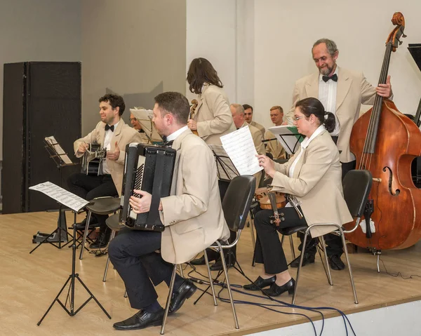 Mosca Russia Circa Ottobre 2018 Esecuzione Dell Orchestra Jazz Retrò — Foto Stock