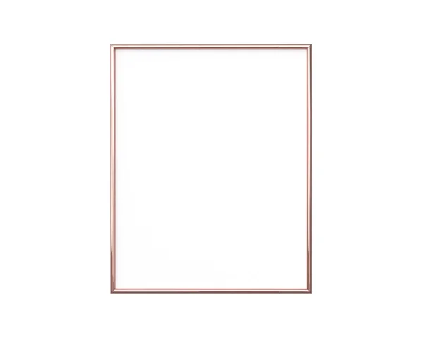 Rose gouden frame mockup op een witte achtergrond. 4 x 5 verticaal, poort — Stockfoto