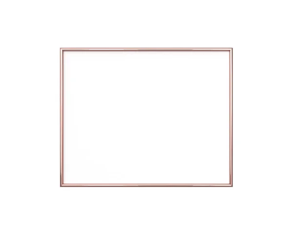 Mockup moldura de ouro rosa em um fundo branco. 4x5 Horizontal, La — Fotografia de Stock