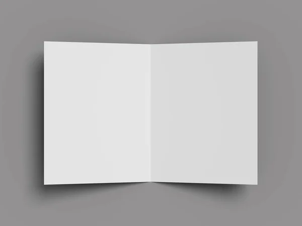 Bílý svislý brožura mokap brožura časopis A4 rozdělený na — Stock fotografie