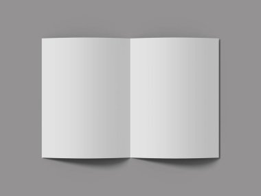 Beyaz dikey broşür dergisi A4 'e bölünmüş 