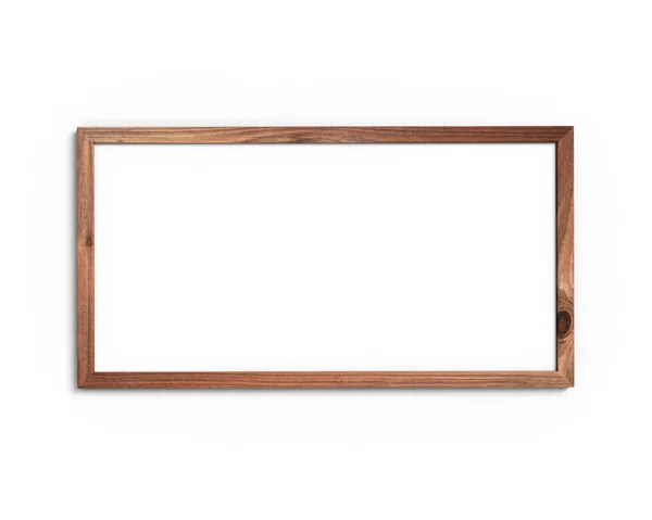 Antiguo marco de madera maqueta 1x2 horizontal sobre un fondo blanco. 3D —  Fotos de Stock