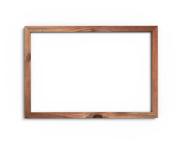 Antiguo marco de madera maqueta A4 2x3 horizontal sobre un fondo blanco . —  Fotos de Stock