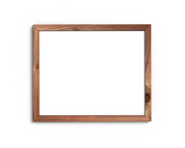 Antiguo marco de madera maqueta 4x5 horizontal sobre un fondo blanco. 3D —  Fotos de Stock