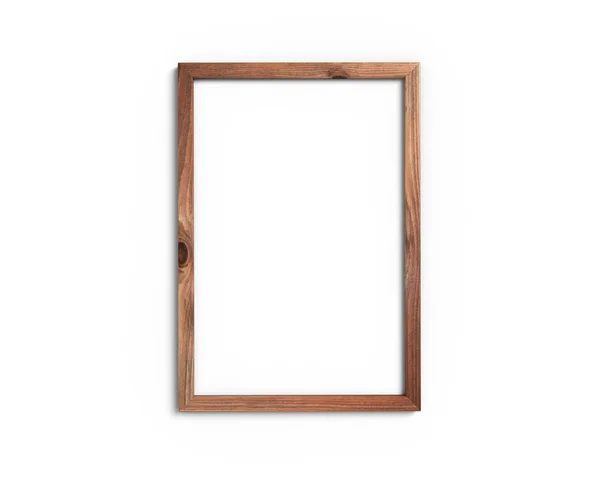 Old wooden frame mockup A4 2x3 vertical on a white background. 3 — Stock Photo, Image
