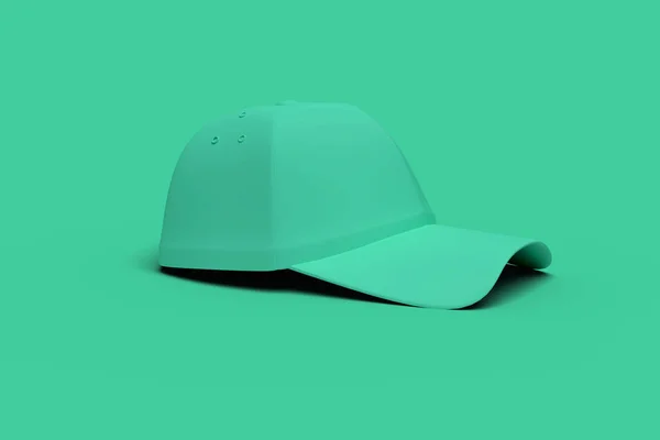 Yeşil arka plan soyut görüntü yeşil beyzbol şapkası. Minimal — Stok fotoğraf