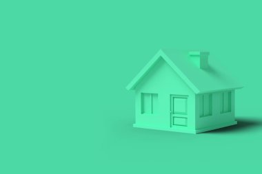 Sarı arka plan soyut görüntü yeşil boş ev. Minimal