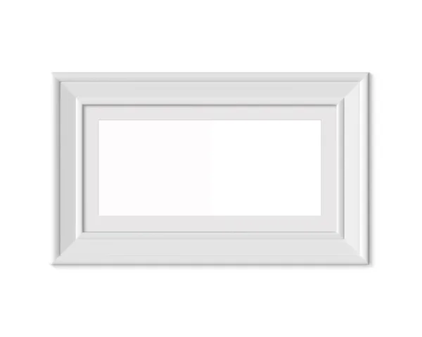 1x2 horizontale landschap foto frame mockup. Realisitc papier, — Stockfoto