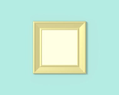 1x1 kare resim çerçevesi mockup. Realisitc kağıt, ahşap veya plas