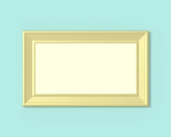 1x2 Horizontal landscape frame mockup. Realisitc paper, wooden o — Stock Photo, Image
