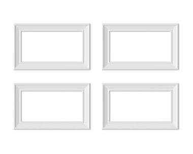 Set 4 1x2 Yatay Manzara resim çerçevesi mockup. Realisitc p
