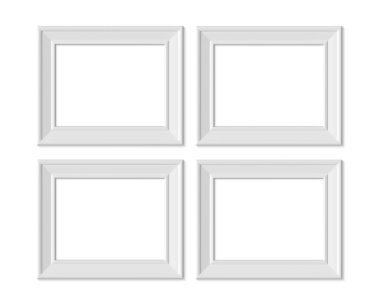 Set 4 3x4 Yatay Manzara resim çerçevesi mockup. Realisitc p