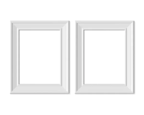 Set 2 3x4 Vertical Portrait picture frame mockup. Realisitc pape — Stock Photo, Image