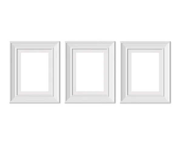 Set 3 3x4 vertikale Portrait-Bilderrahmen-Attrappe. Rahmenmatte wi — Stockfoto