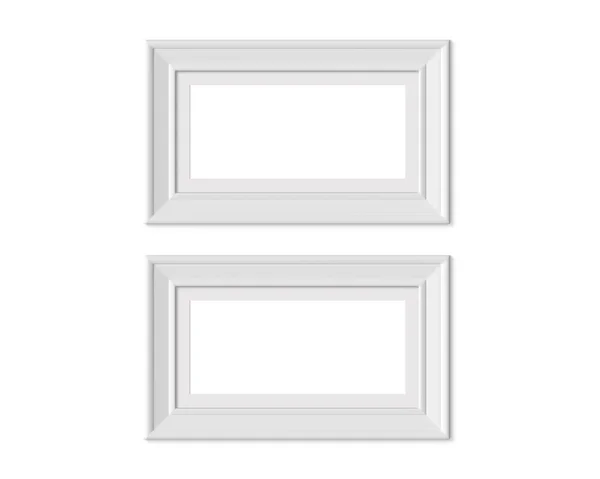 Set 2 1x2 horizontale Querformat-Rahmen-Attrappe. Rahmenmatte — Stockfoto