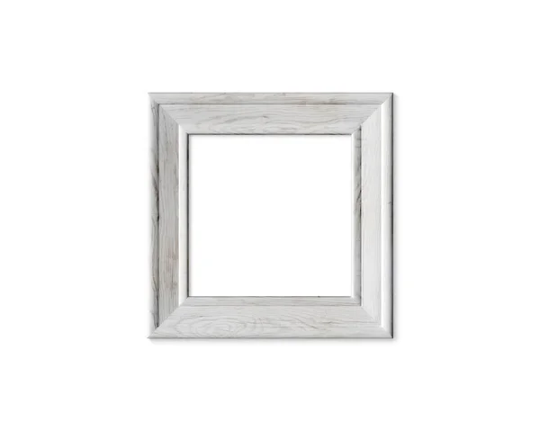 1x1 quadrado velho mockup quadro de madeira. Realisitc pintado de madeira branca — Fotografia de Stock