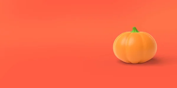 Оранжевая тыква на красном фоне. 3D-рендеринг . — стоковое фото