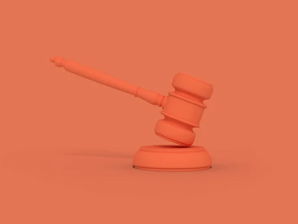 漫画の裁判官のガベル。色の背景にイラストレーション。3D レンダリング. — ストック写真