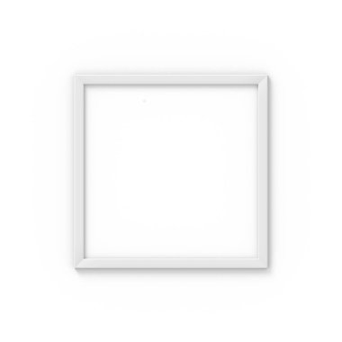 Kare beyaz basit resim çerçevesi. Fotoğraf için mockup. 3d render