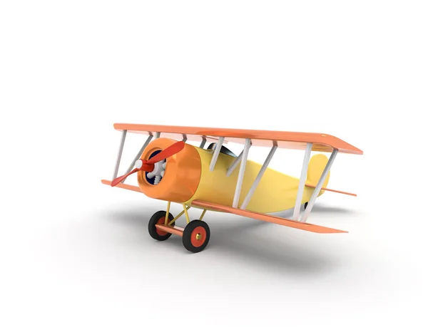 Aviones de juguete vintage. Ilustración con lugar vacío para texto. Renderizado 3D —  Fotos de Stock