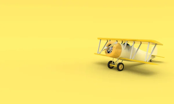 Avion vintage jouet. Illustration avec place vide pour le texte. rendu 3D — Photo