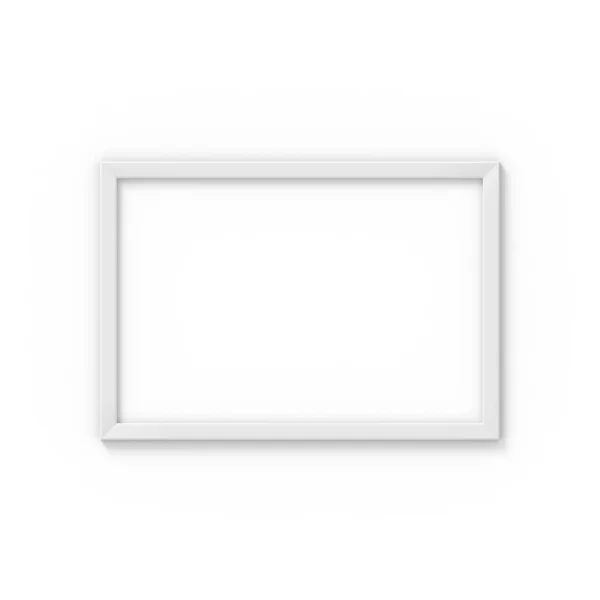 Cadre A4 horizontal simple blanc. Maquette pour la photographie. rendu 3D — Photo