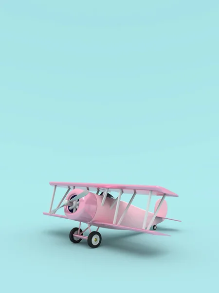 Avion vintage jouet. Illustration avec place vide pour le texte. Orientation verticale. rendu 3D — Photo