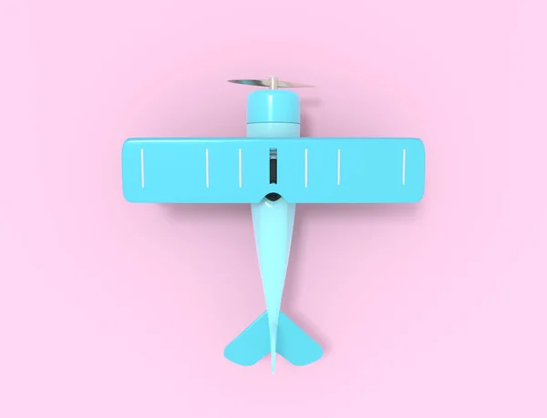 Aviones de juguete vintage. Ilustración con lugar vacío para texto. Renderizado 3D —  Fotos de Stock