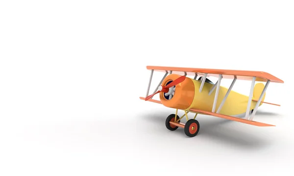 Игрушечные винтажные самолеты. Иллюстрация с пустым местом для текста. 3D рендеринг — стоковое фото