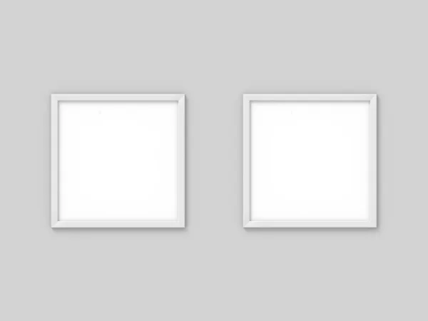 Σετ από 2 τετράγωνα λευκό απλό πλαίσιο εικόνας. Για φωτογραφία. απόδοση 3D — Φωτογραφία Αρχείου