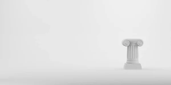 Coluna de pódio abstrata sobre o fundo branco. O pedestal da vitória é um conceito minimalista. Espaço livre para texto. Renderização 3D . — Fotografia de Stock